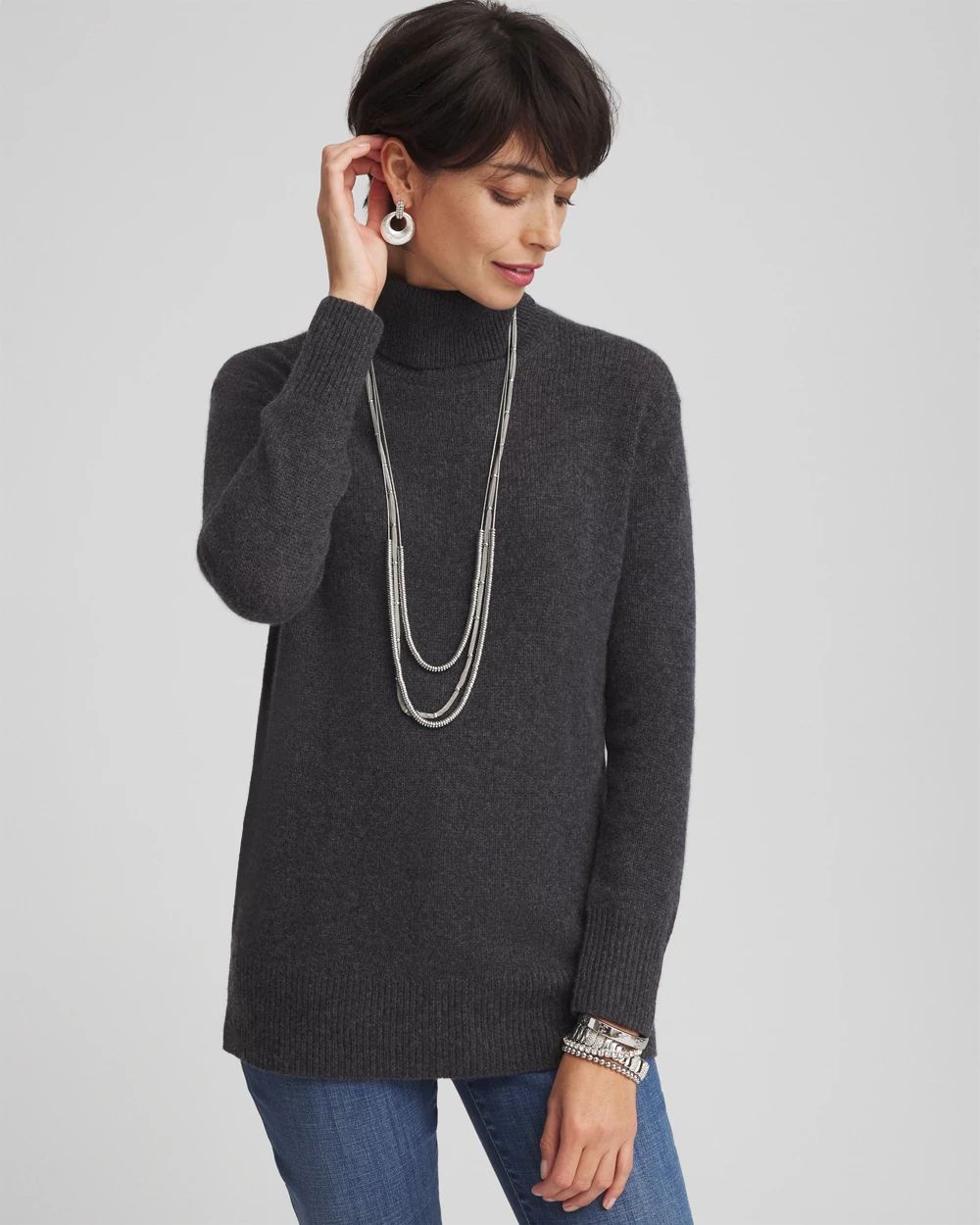 Cashmere Turtleneck Sweater Tunic