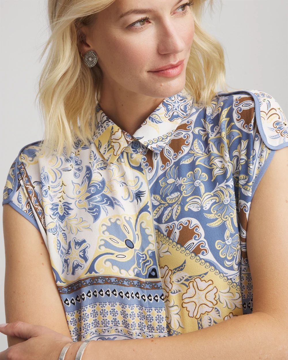Ecovero™ Crinkle-Cut Midi Shirtdress