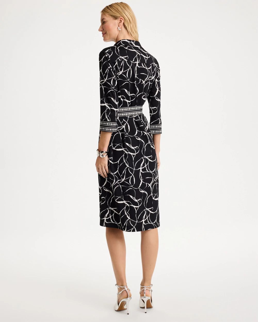Ponte Printed Shirtdress click to view larger image.