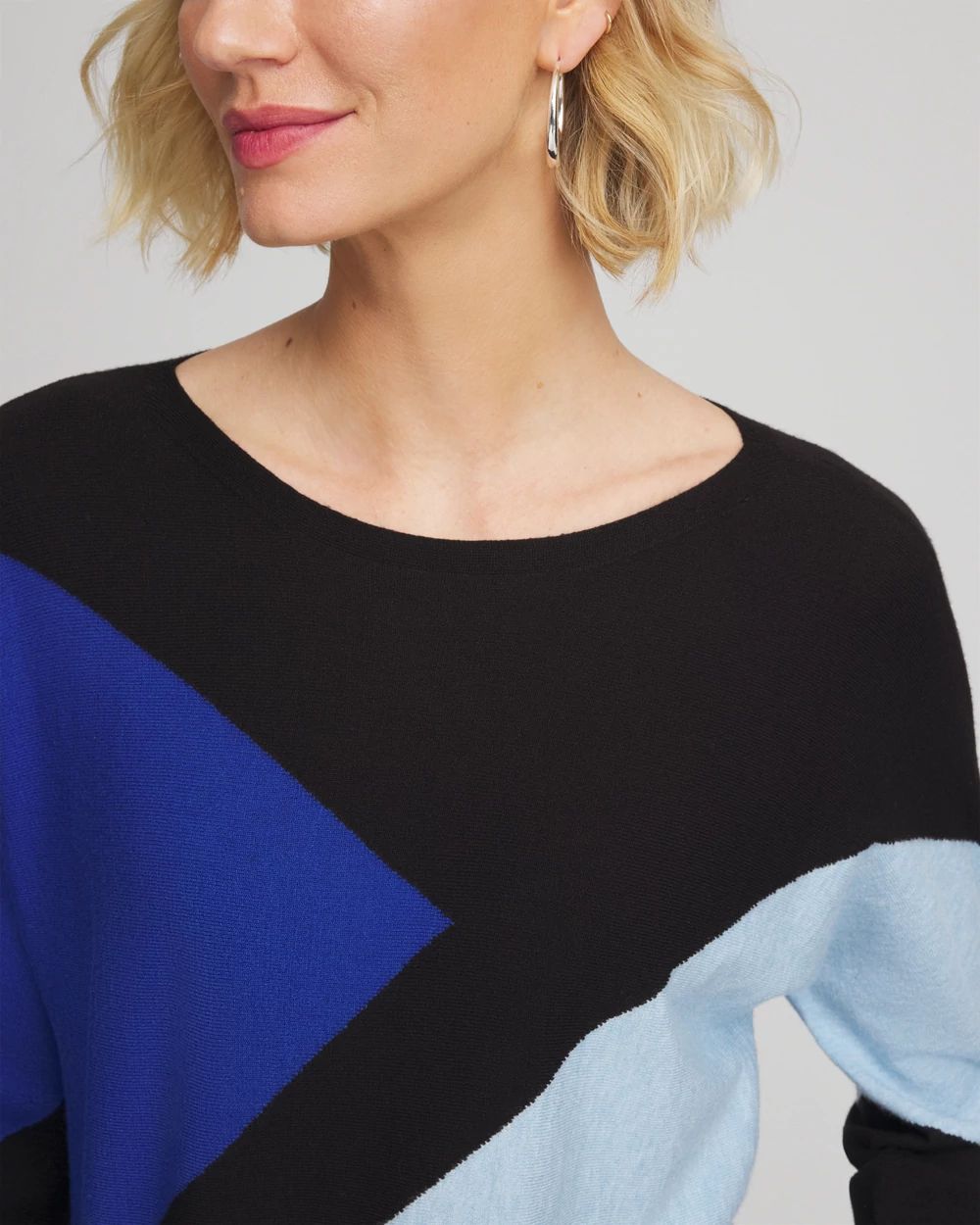 Ella Dolman Intarsia Pullover Sweater click to view larger image.