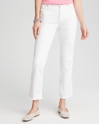 Girlfriend Frayed Cropped No Stain Jeans