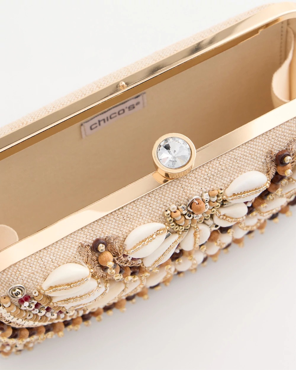 Shell Embellished Clutch