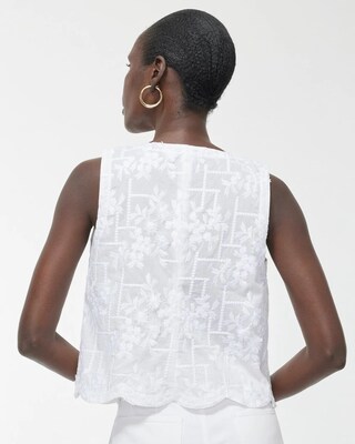 Scallop Hem Embroidered Tank