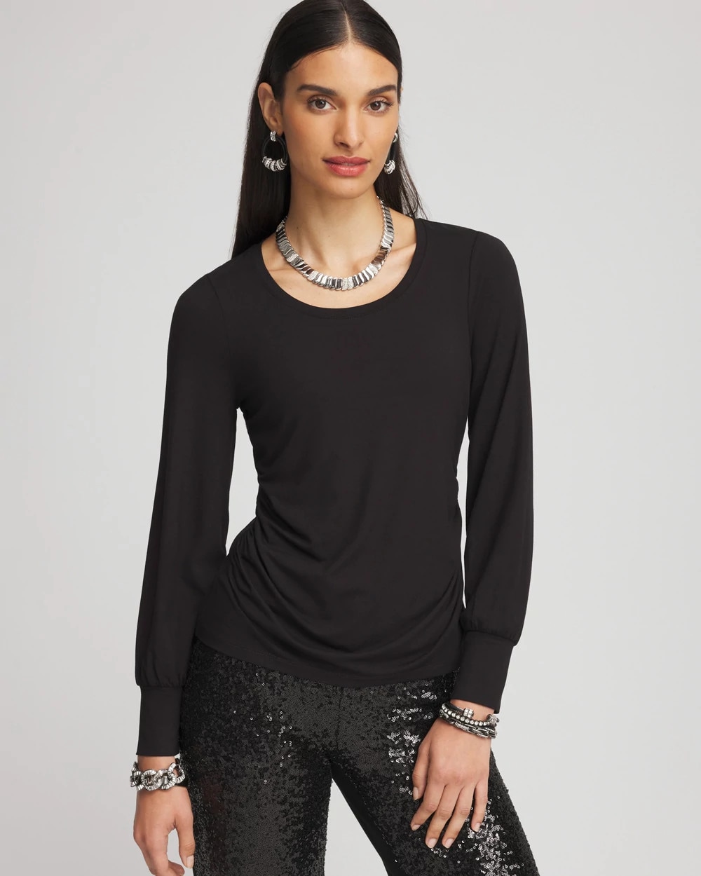 Touch of Cool™ Shirred Layering Tee