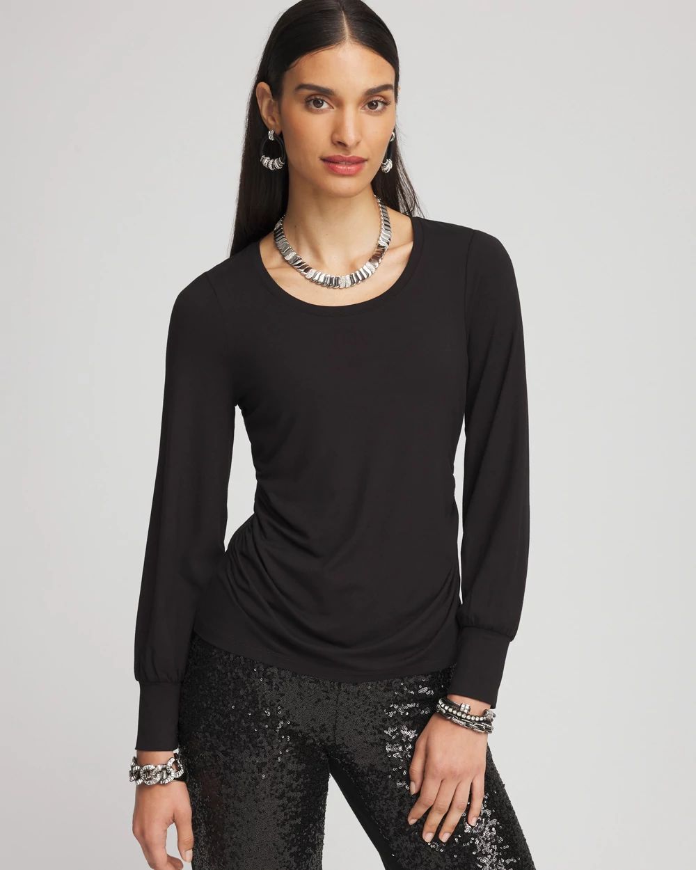 Touch of Cool™ Shirred Layering Tee