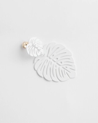 No Droop™ White Leaf Earrings