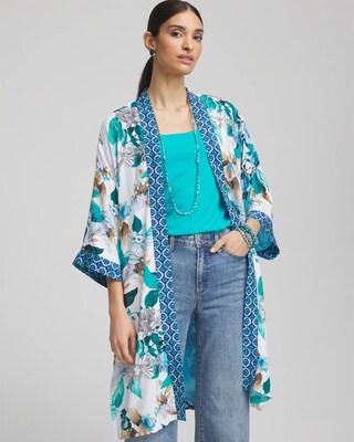 Island Motif Long Kimono