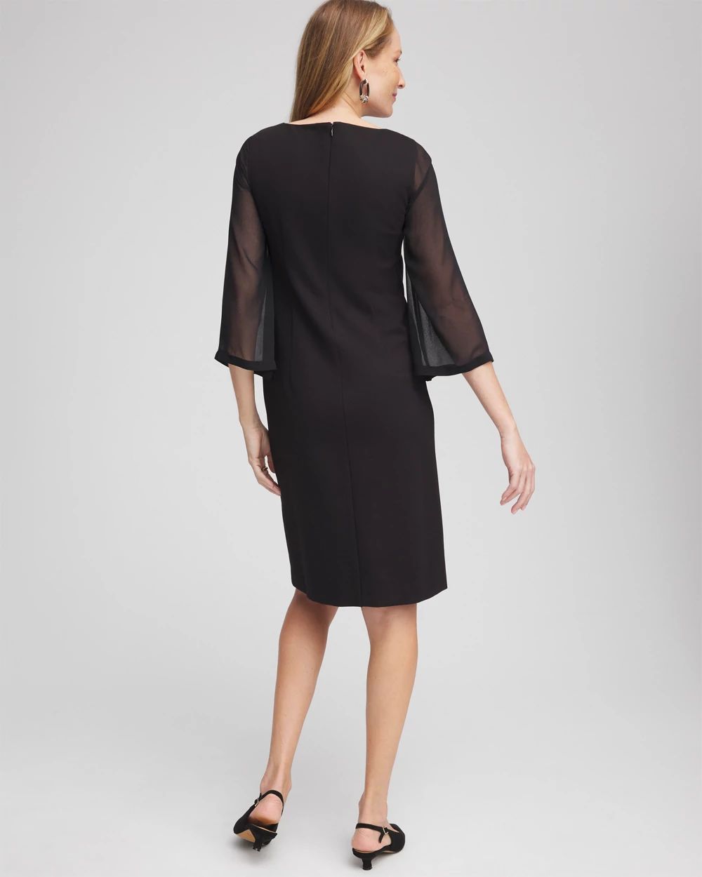 Feather Cuff Sleeve Dress