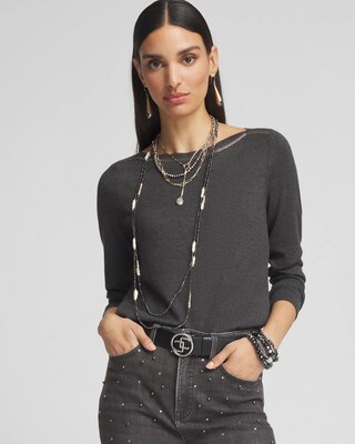 Mixed Metal Multi Strand Necklace