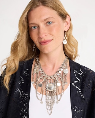 Statement Charm Bib Necklace click to view larger image.