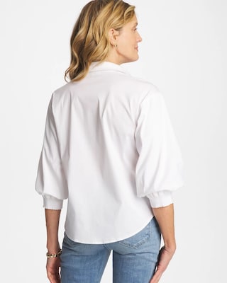 Poplin Billow Sleeve Blouse click to view larger image.