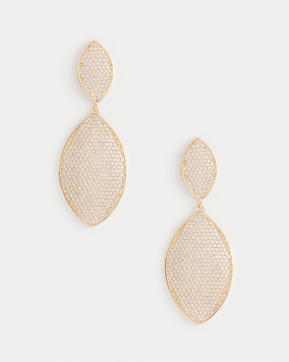 No Droop® Pavé Navette Drop Earrings