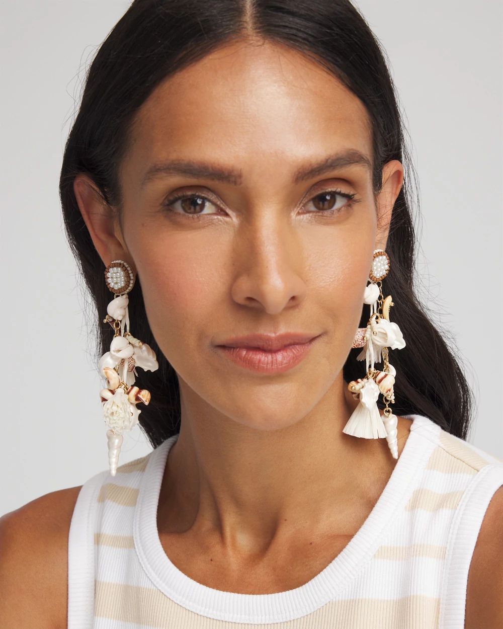 Sundial Shell & Raffia Earrings