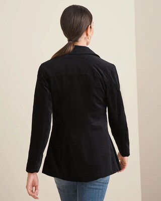 Velveteen Elongated Moto Jacket