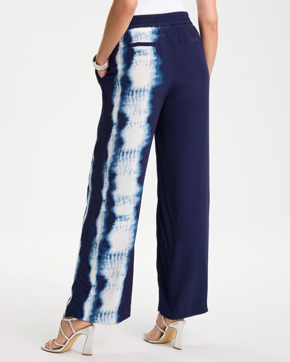 Faux Silk Tie-Dye Palazzo Pants click to view larger image.