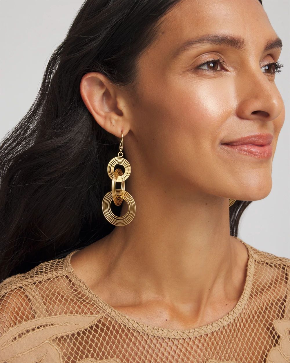 No Droop® Goldtone Circle Earrings