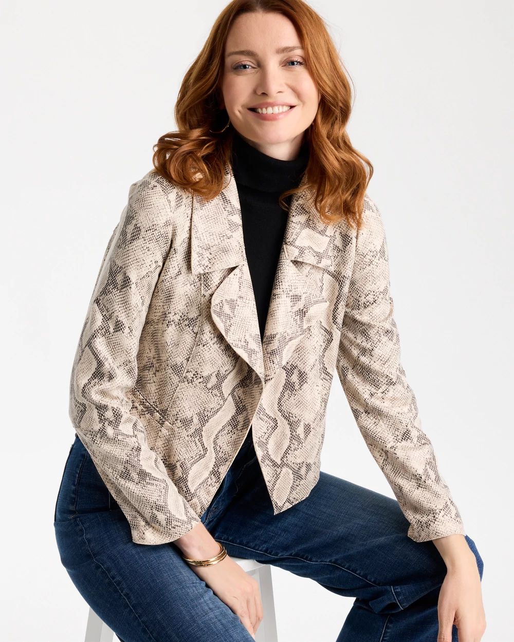Snake Skin Printed Jacket click to view larger image.
