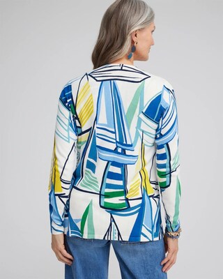 Spun Rayon Sailboat Cardigan