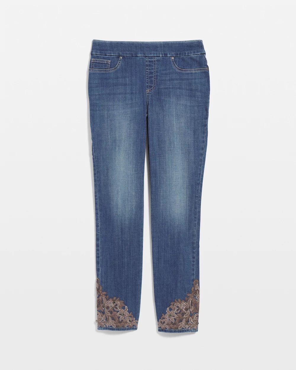 Embellished Pull On Ankle Jeggings