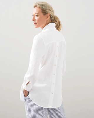 Gauze Button Back Tunic