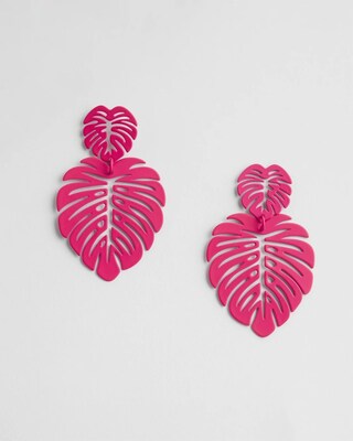 No Droop™ Pink Leaf Earrings