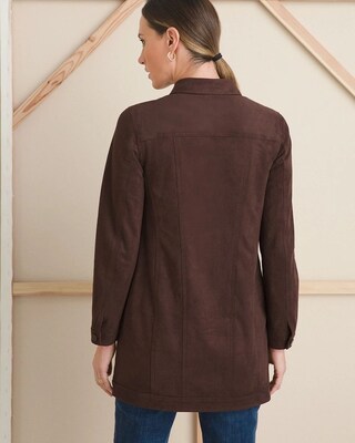 Elongated Faux-Suede Jacket