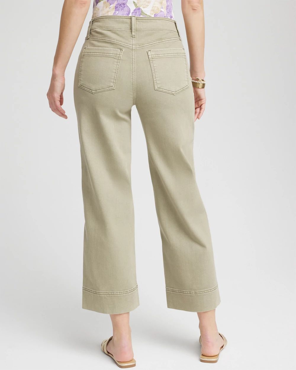 Petite Pull-On Wide-Leg Cropped Jeans