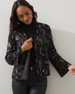 Jacquard Sequin Cardigan