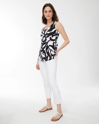 Leaf Print Sleeveless Tunic