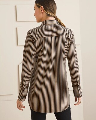 No-Iron Stretch Striped Tunic