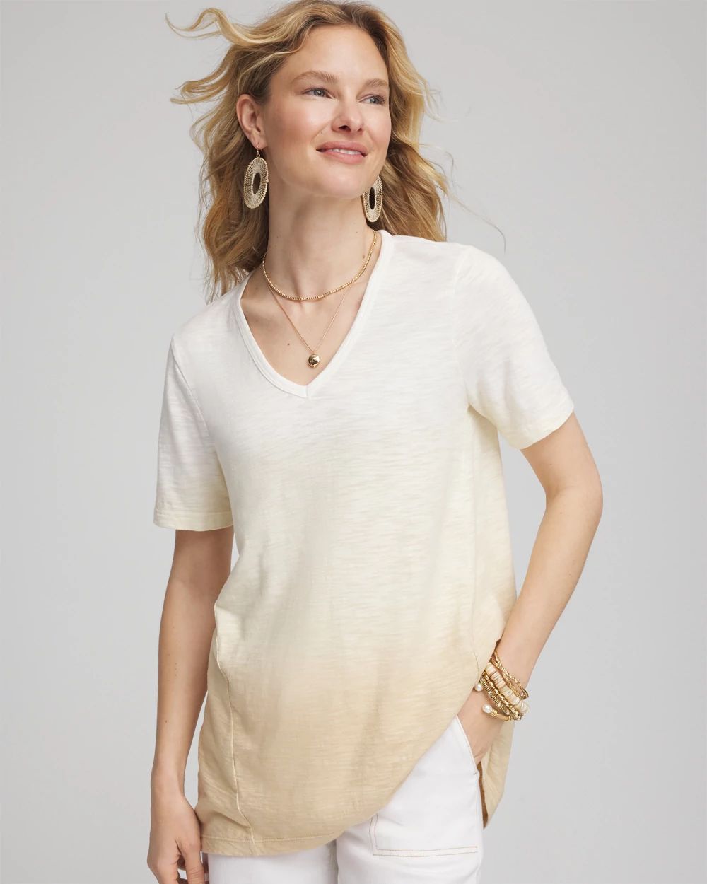 Ombré Short Sleeve Forward-Seam Tee