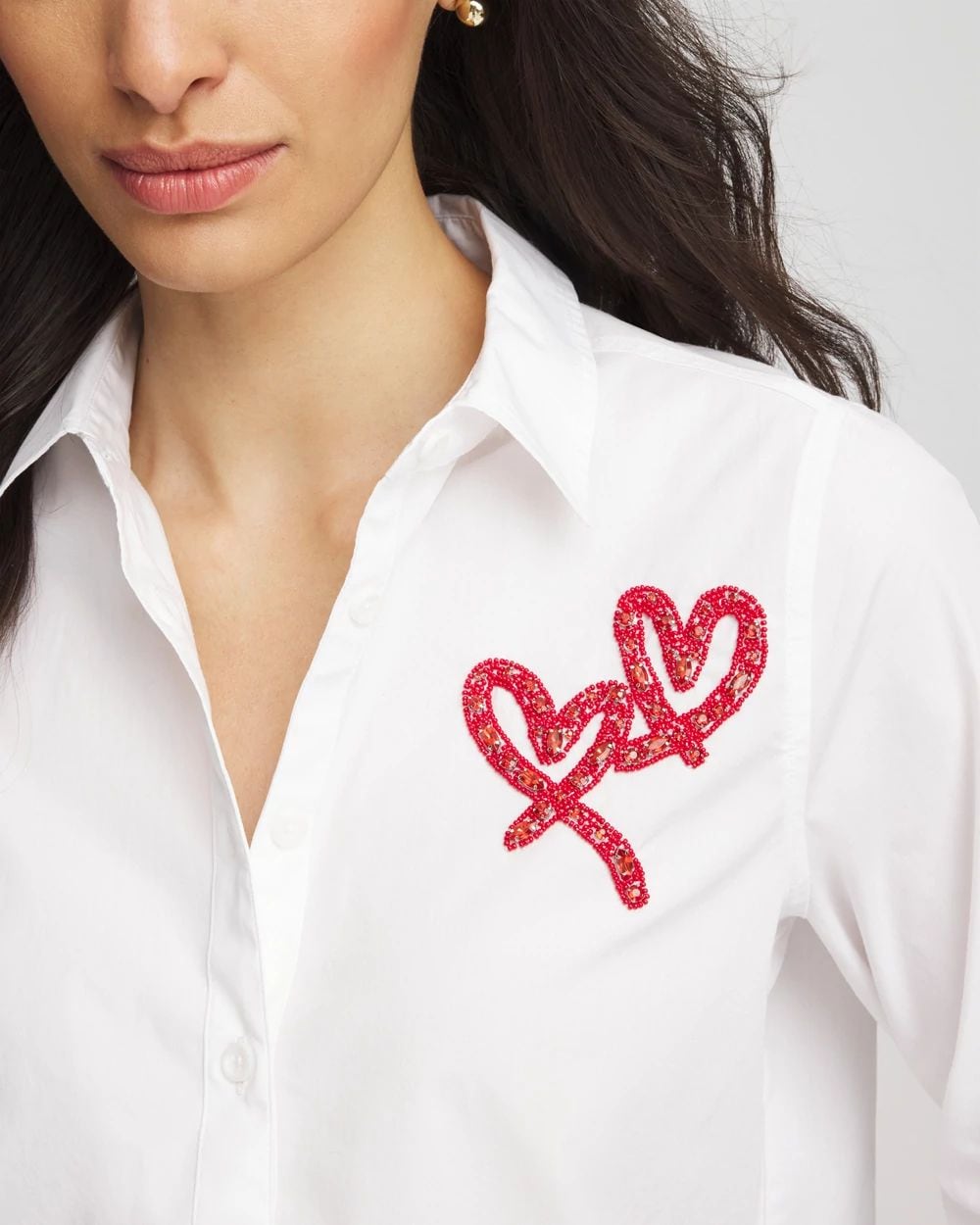 Crystal Heart Poplin Shirt