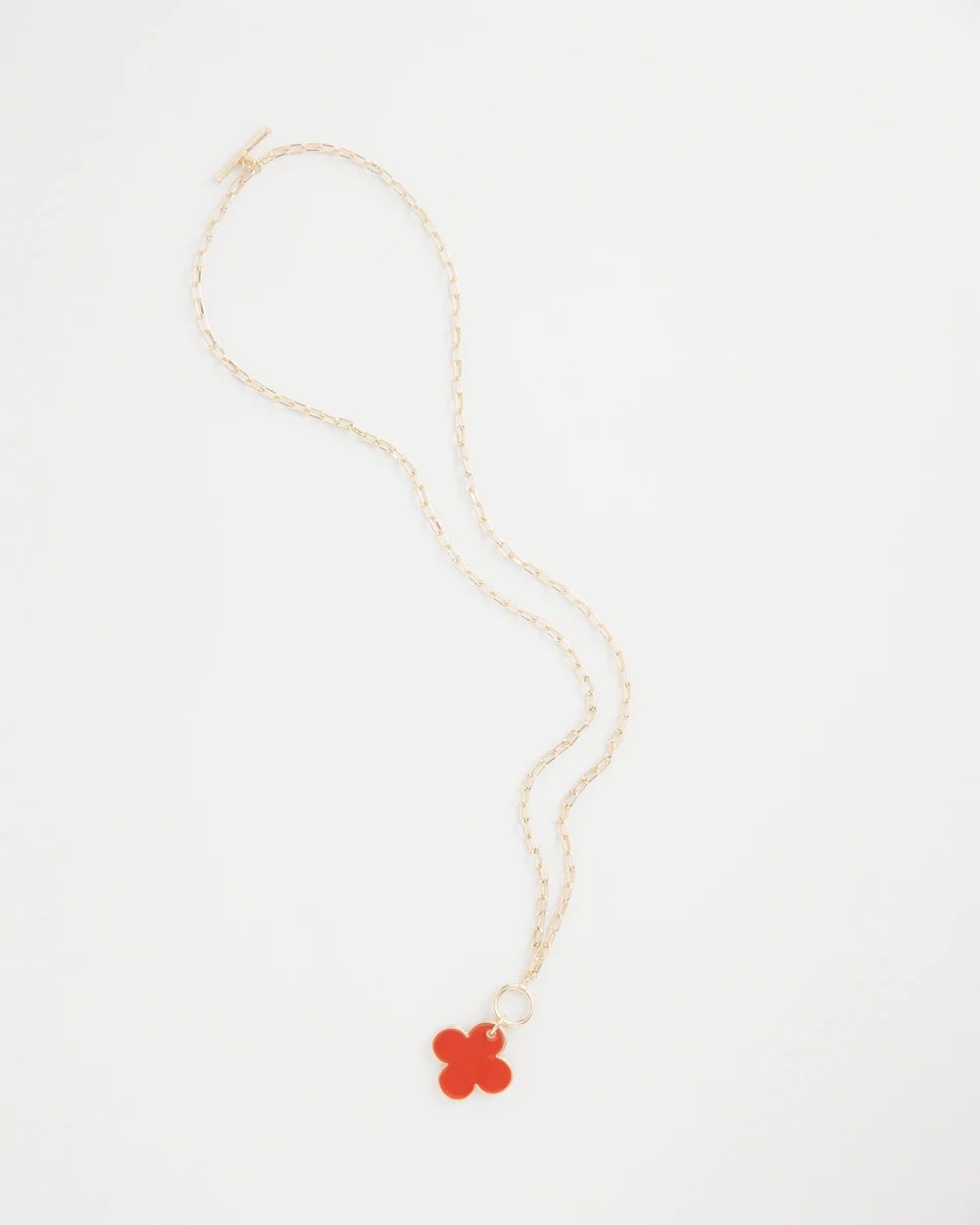 Orange Reversible Pendant Necklace
