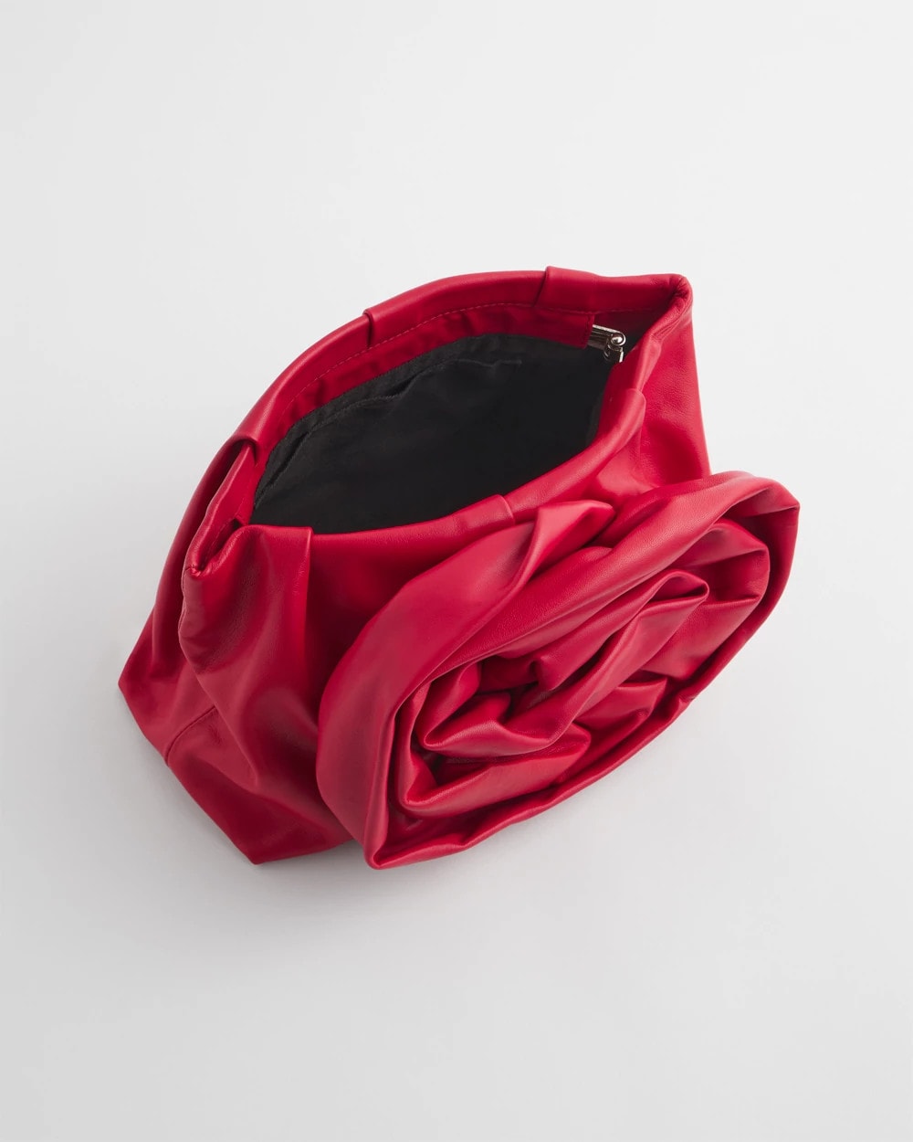 Red Leather Rose Clutch