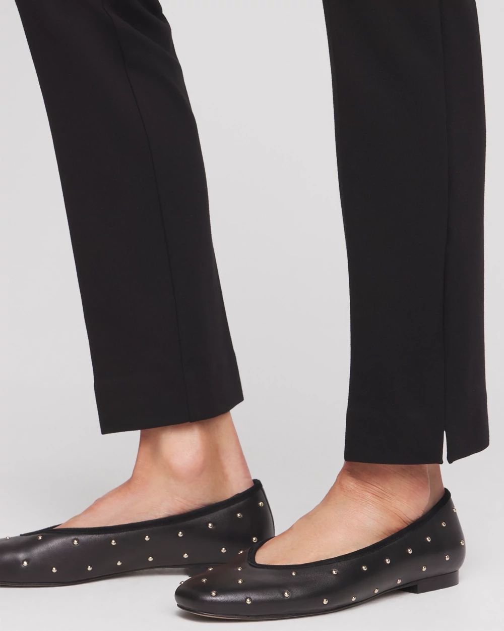 Petite Juliet Ponte Trim Detail Ankle Pants