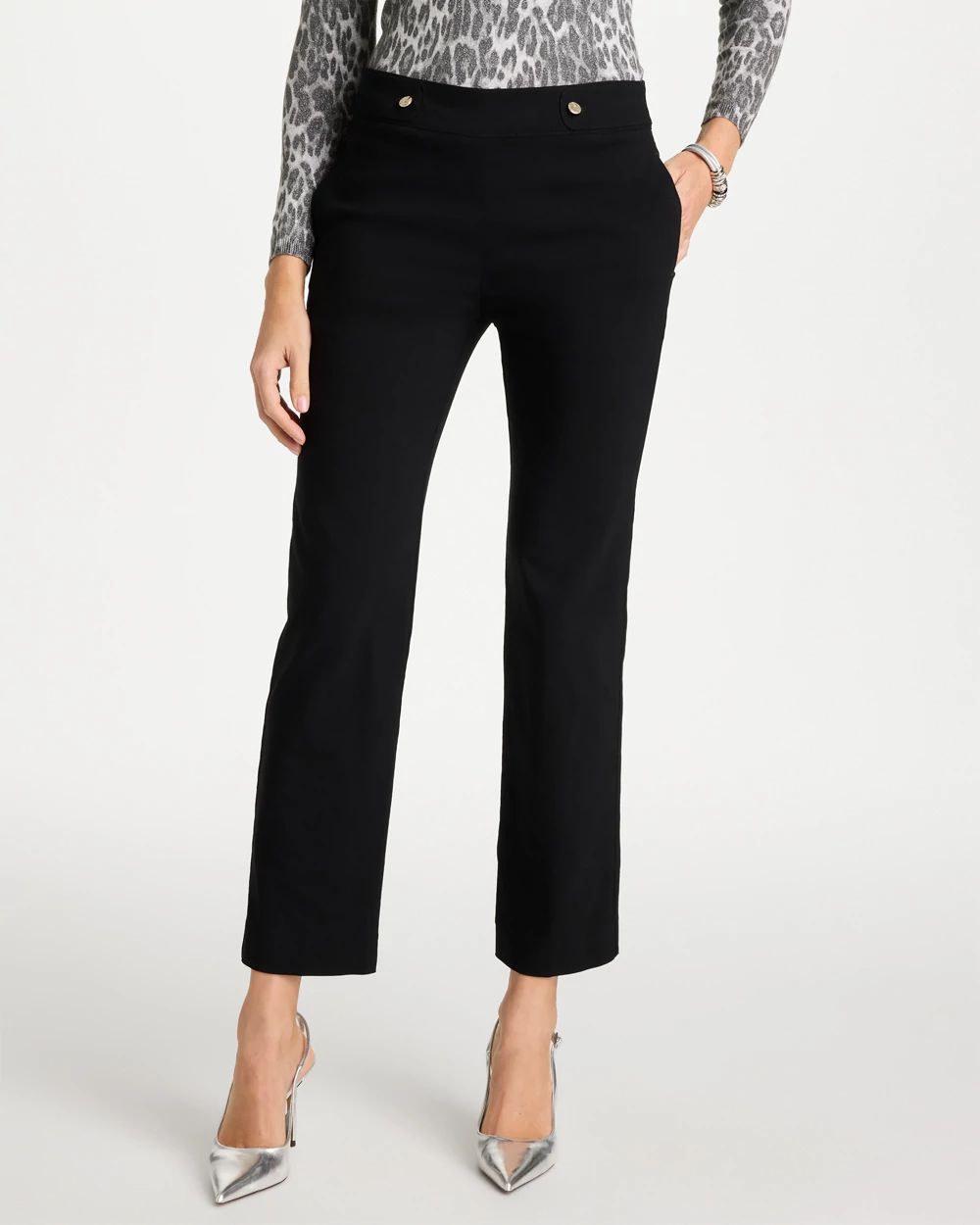 Brigitte™ Tab Straight Ankle Pants
