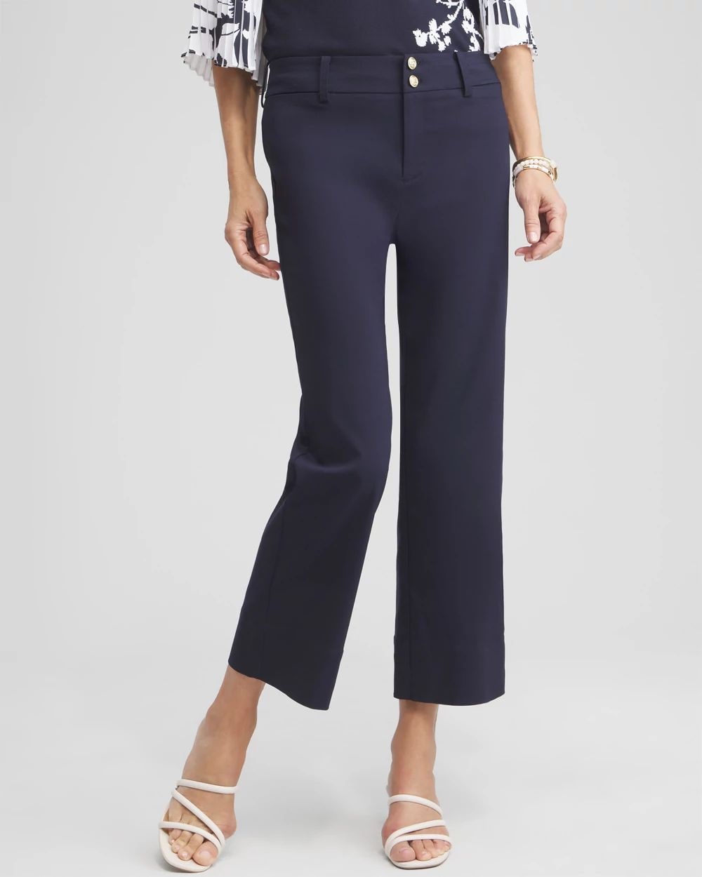 Petite Trapunto Wide Leg Cropped Pants