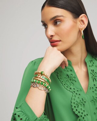 Green Chico's Click Bangle