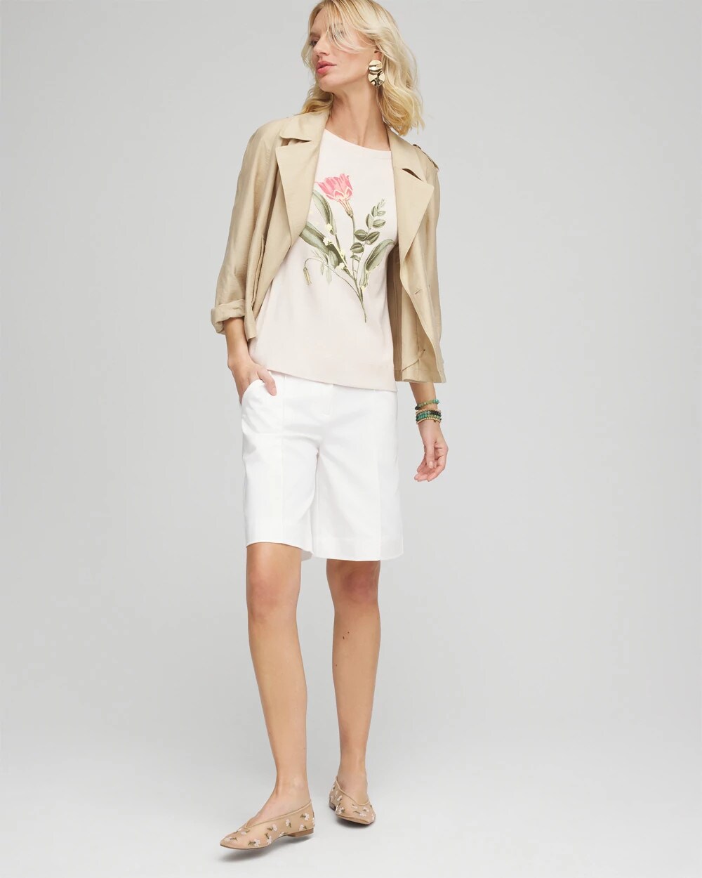 Floral Pima Cotton Bateau-Neck Tee