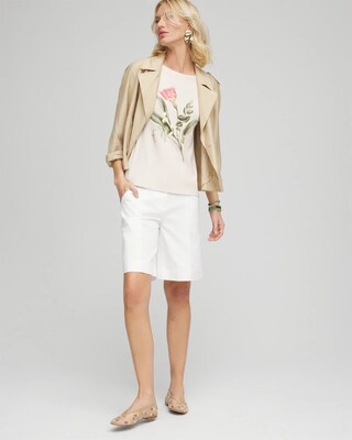 Floral Pima Cotton Bateau-Neck Tee click to view larger image.