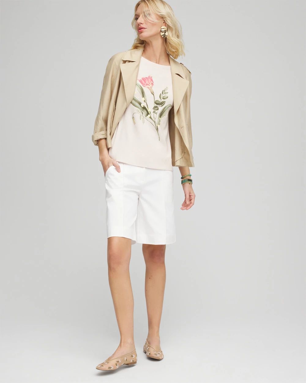 Floral Pima Cotton Bateau-Neck Tee