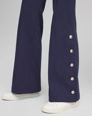 Button Detail Wide-Leg Pants click to view larger image.