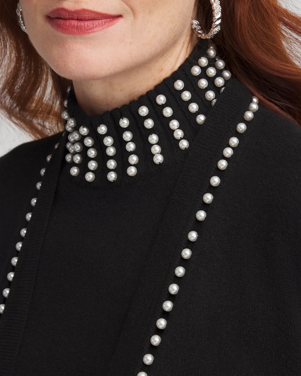 Cashmere Pearl Trim Cardigan