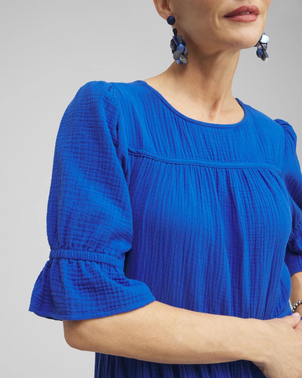 Gauze Tiered Midi Dress