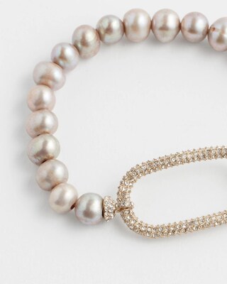 Fresh Water Pearl Pavé Stretch Bracelet