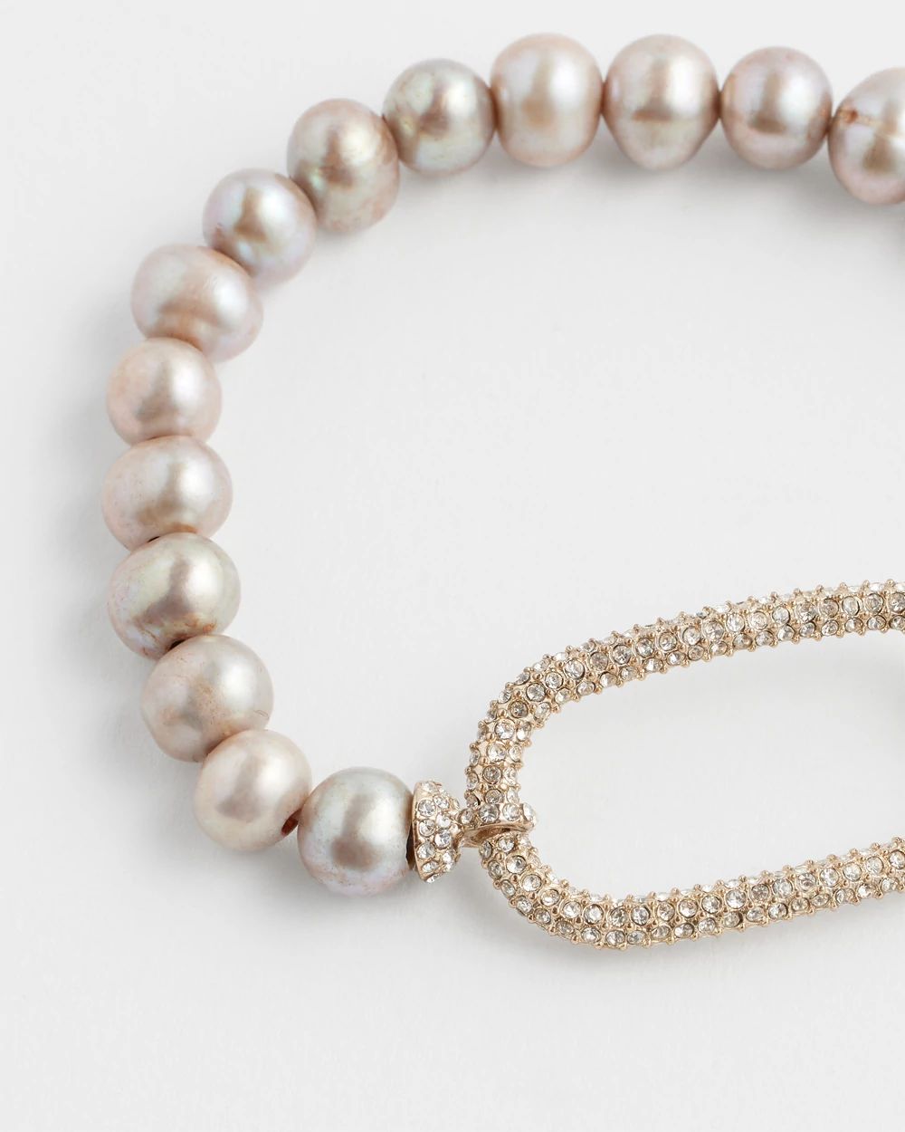 Fresh Water Pearl Pavé Stretch Bracelet