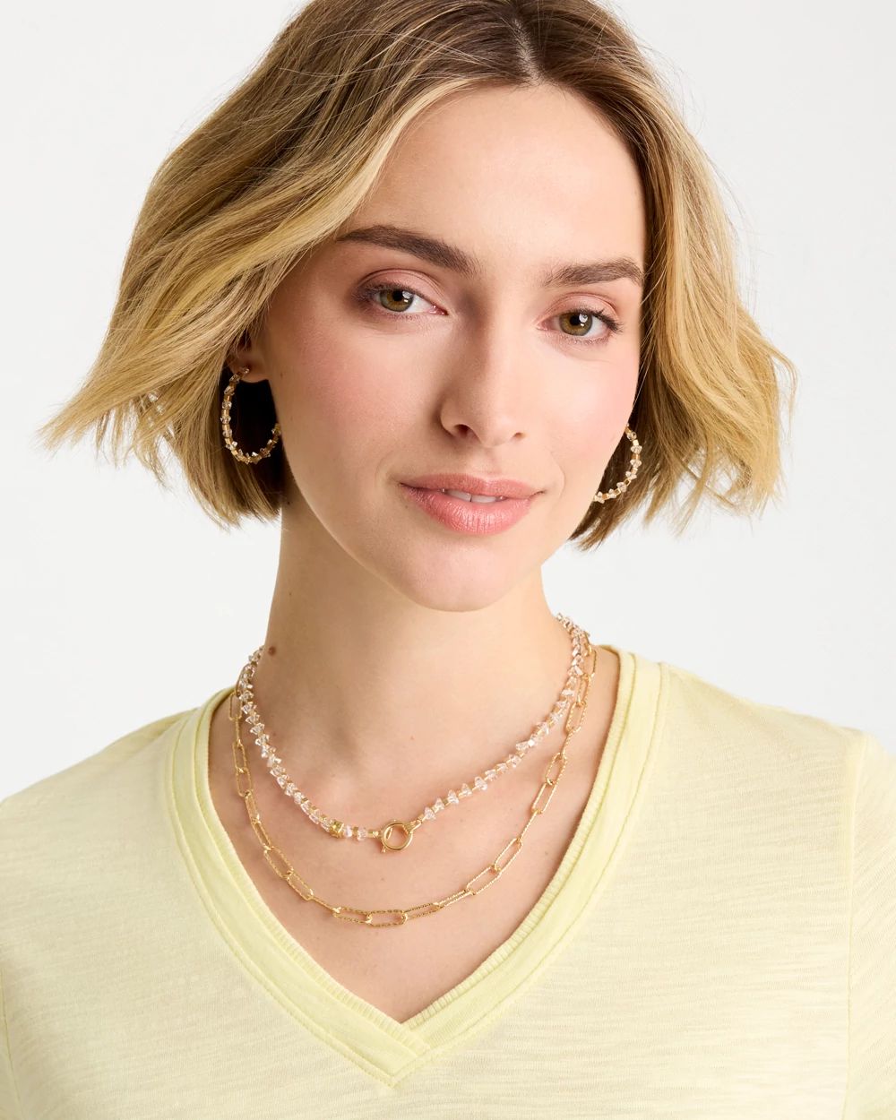 Sea Foam Multi-Strand Convertible Necklace click to view larger image.