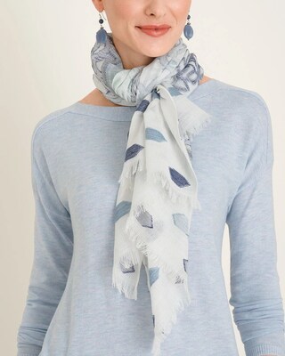 Geometric Floral Dot Oblong Scarf