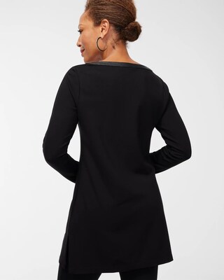 Ponte Faux Leather Inset Tunic