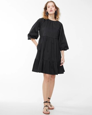 Poplin Balloon Sleeve Dress